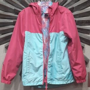 Eddie Bauer Girls Pink and Light Blue Multi-use Double Layered Jacket